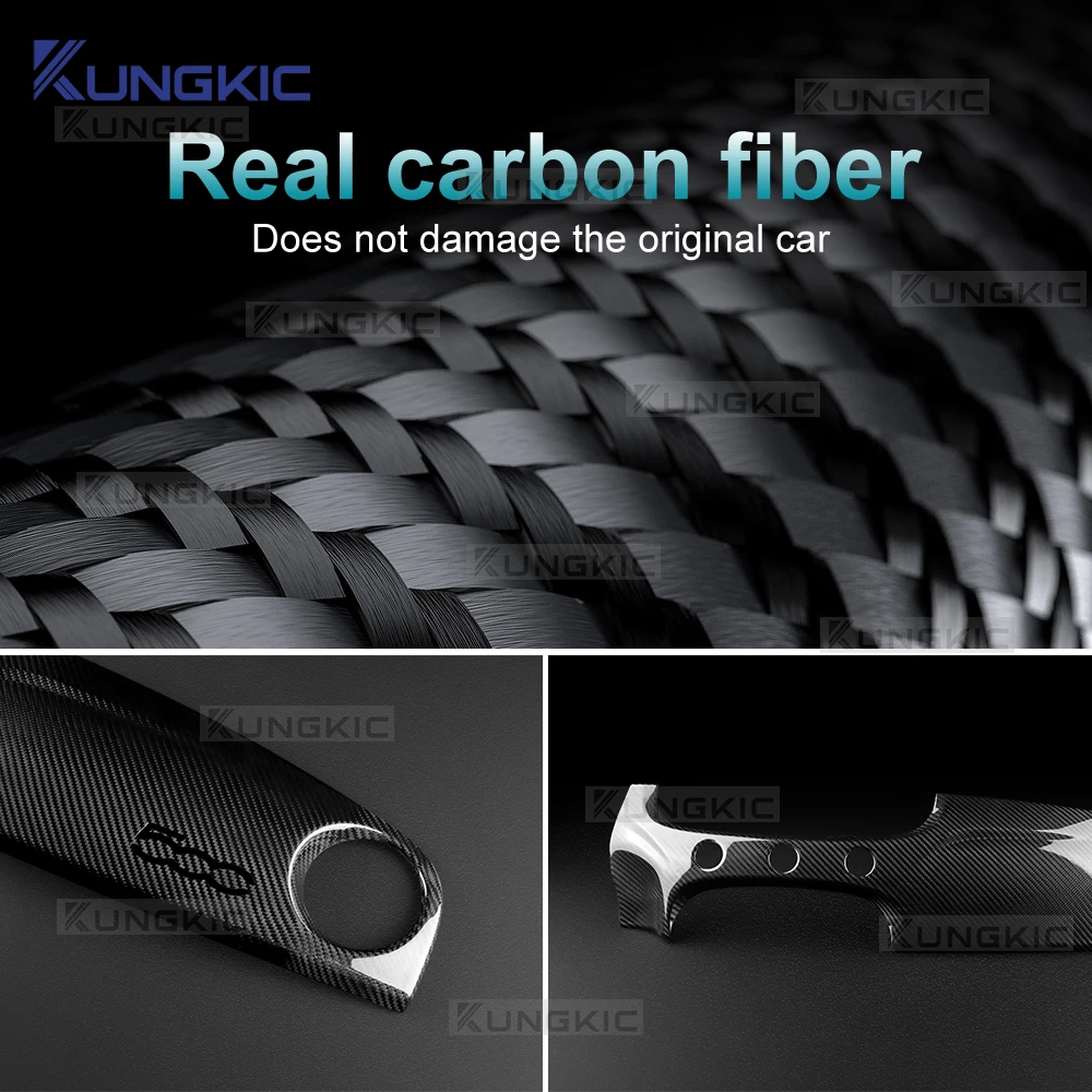 For Fiat 500 500C 2016 2017-2024 Abarth 595 695 595C 695C LHD Hard Dry Carbon Fiber Car Co-Pilot Dashboard Trim Panel Sticker