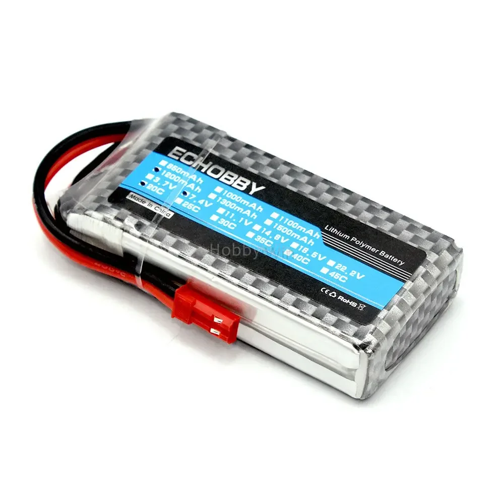 2S 7.4V 1200mAh 20C LiPO Battery JST plug for RC Helicopter Model Airplane Quadcopter FPV Drone