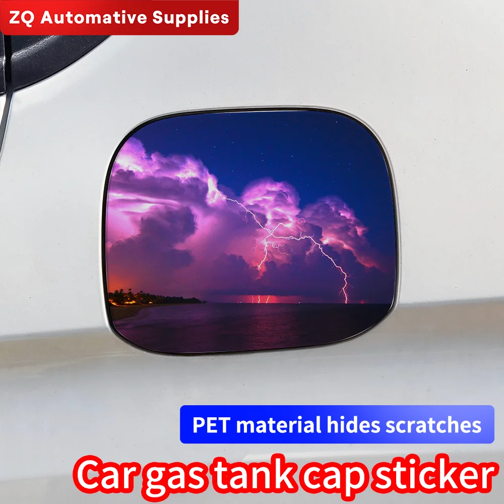 

Lightning DIY Car Oil Fuel Tank Cap Cover Anti-Scratch Trim Sticker Waterproof Sunscreen Auto Tank Stickers Auto Accessories