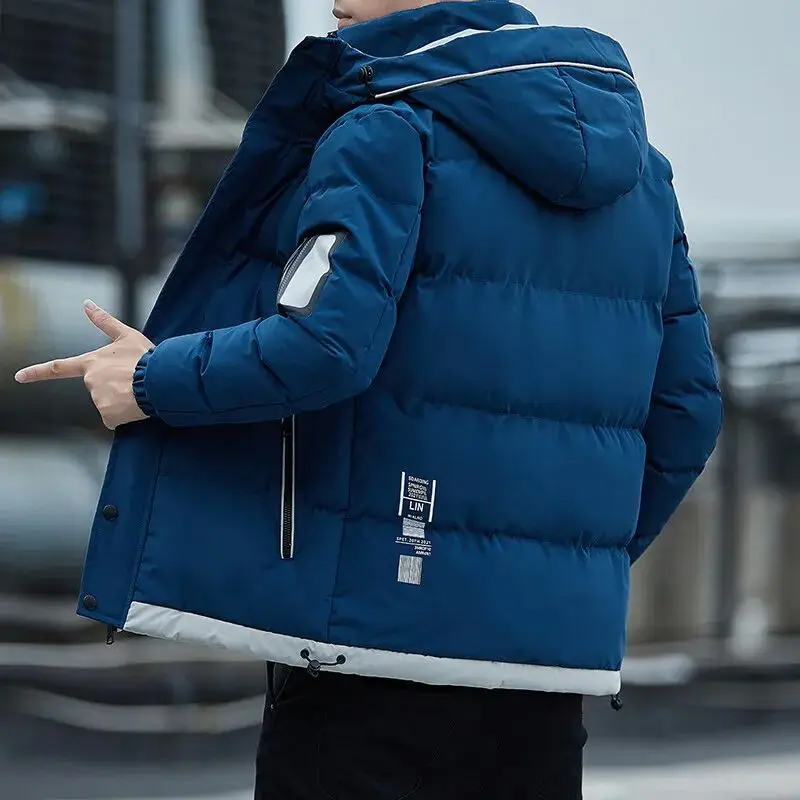 

Men's Casual Warm Autumn Outwear 2024 Winter Brand New Long Sle Baseball Collar down Jaet Youth Trendy Long Coat