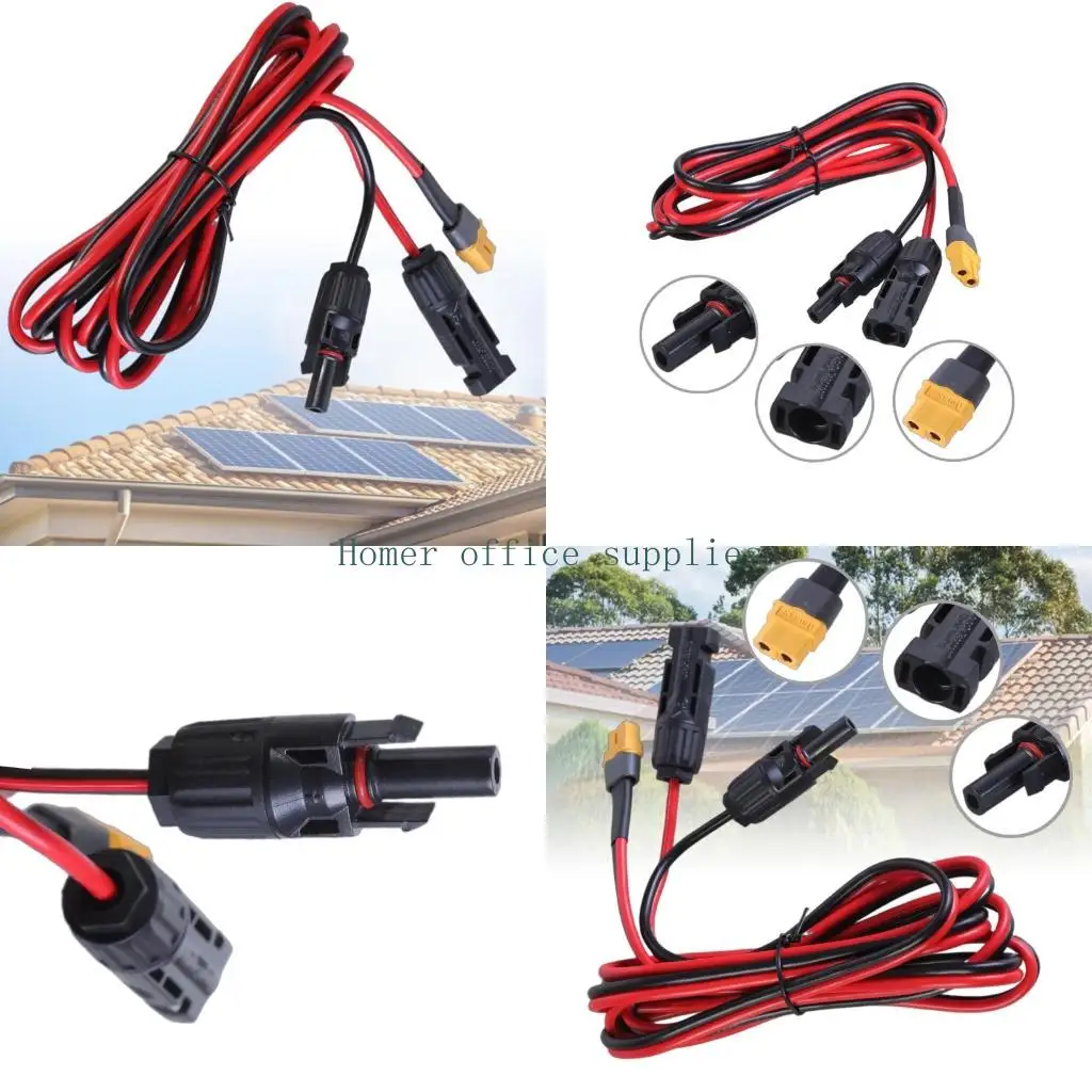 K43B Waterproof IP67 Solar Panel to XT60 Female Connectors Cable 12AWG for Car and Solar Generators