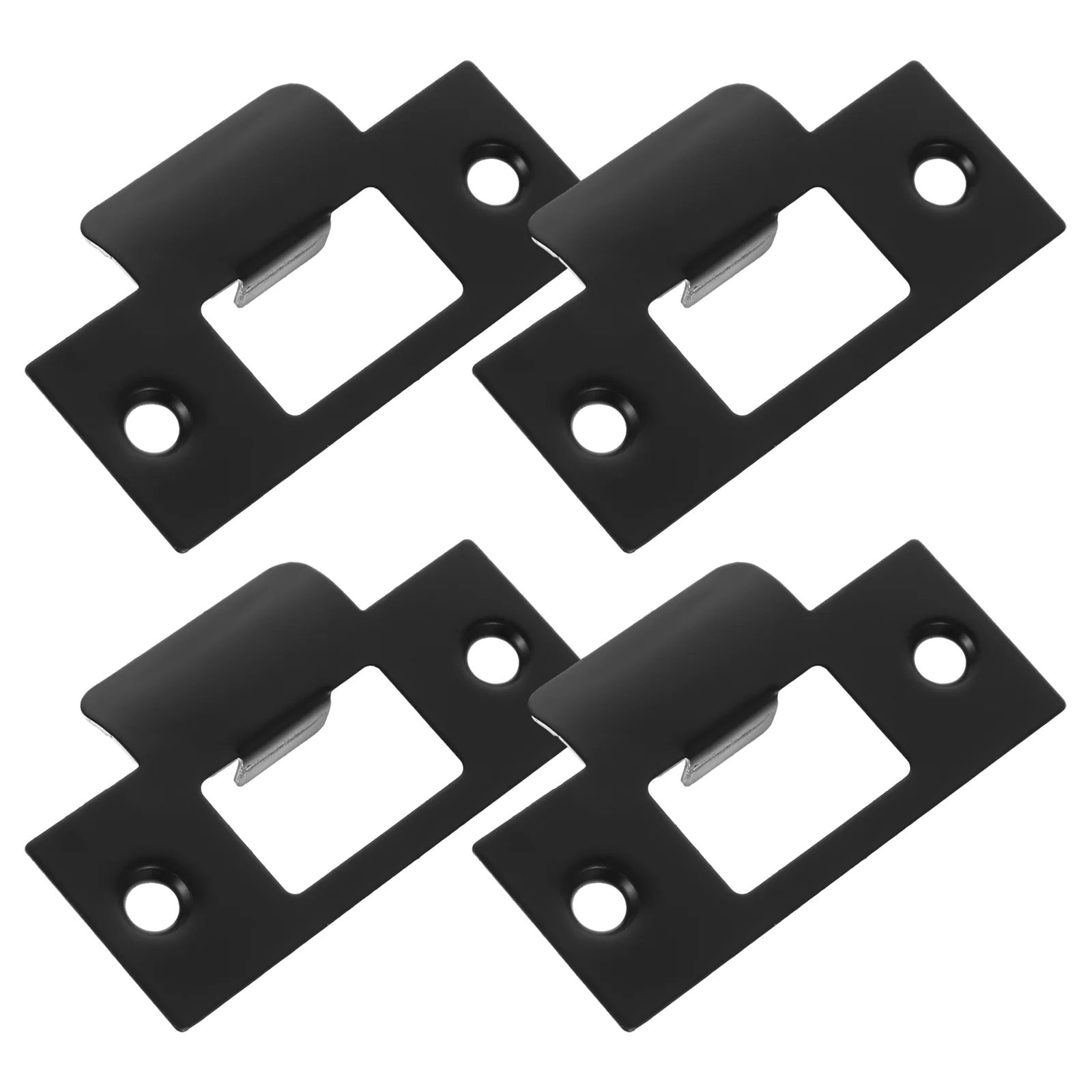 

4pcs Lock Guide Plate Black Stainless Steel Reinforcement Kit for Hinged Doors High Strength Anti Rust Wear Resistant Door Hole