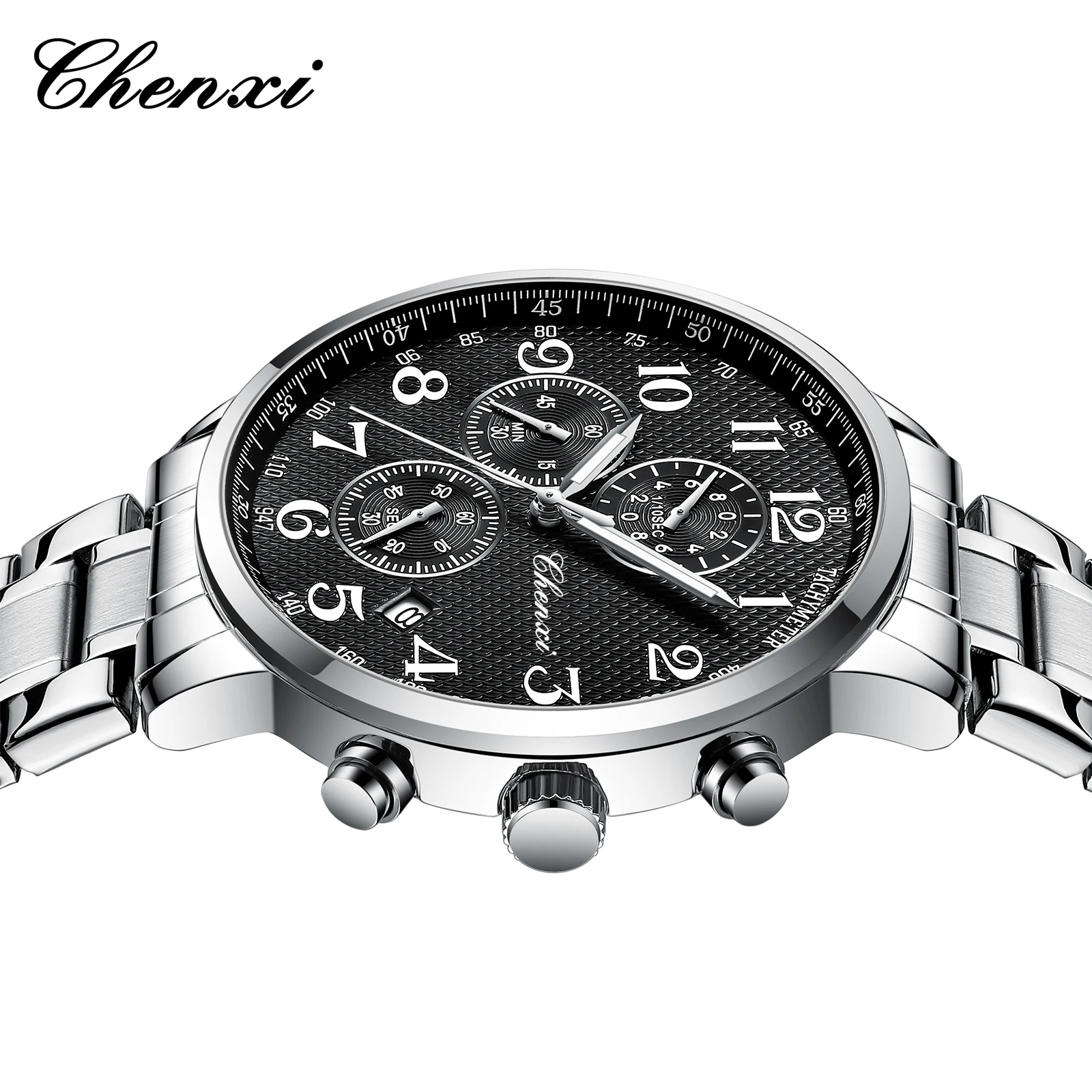 Chenxi 947 novo relógio de quartzo masculino multifuncional moda calendário cronógrafo luminoso à prova dwaterproof água esportes relógios casuais para homem