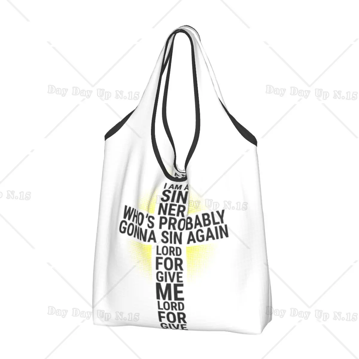 Printed Christianity Faith Pastor Preacher God Believer Tote Shopping Bag Shoulder Shopper Christian Jesus I'm A Sinner Handbag