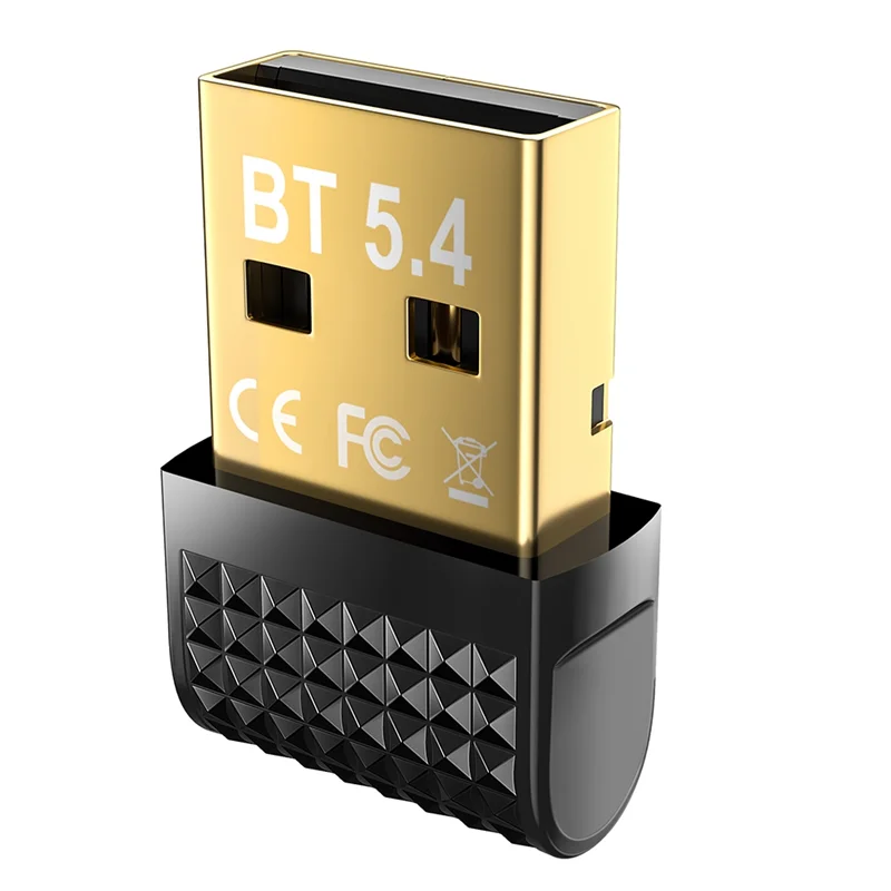 محول USB بلوتوث 5.4 ممتاز عالي السرعة EDR + BLE، جهاز استقبال وإرسال الصوت دونجل لاسلكي للكمبيوتر المحمول