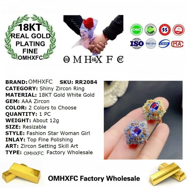  Wholesale RR2084 European Fashion Hot Woman Girl Bride Party Birthday Wedding Gift Shiny AAA Zircon 18KT White Gold Ring