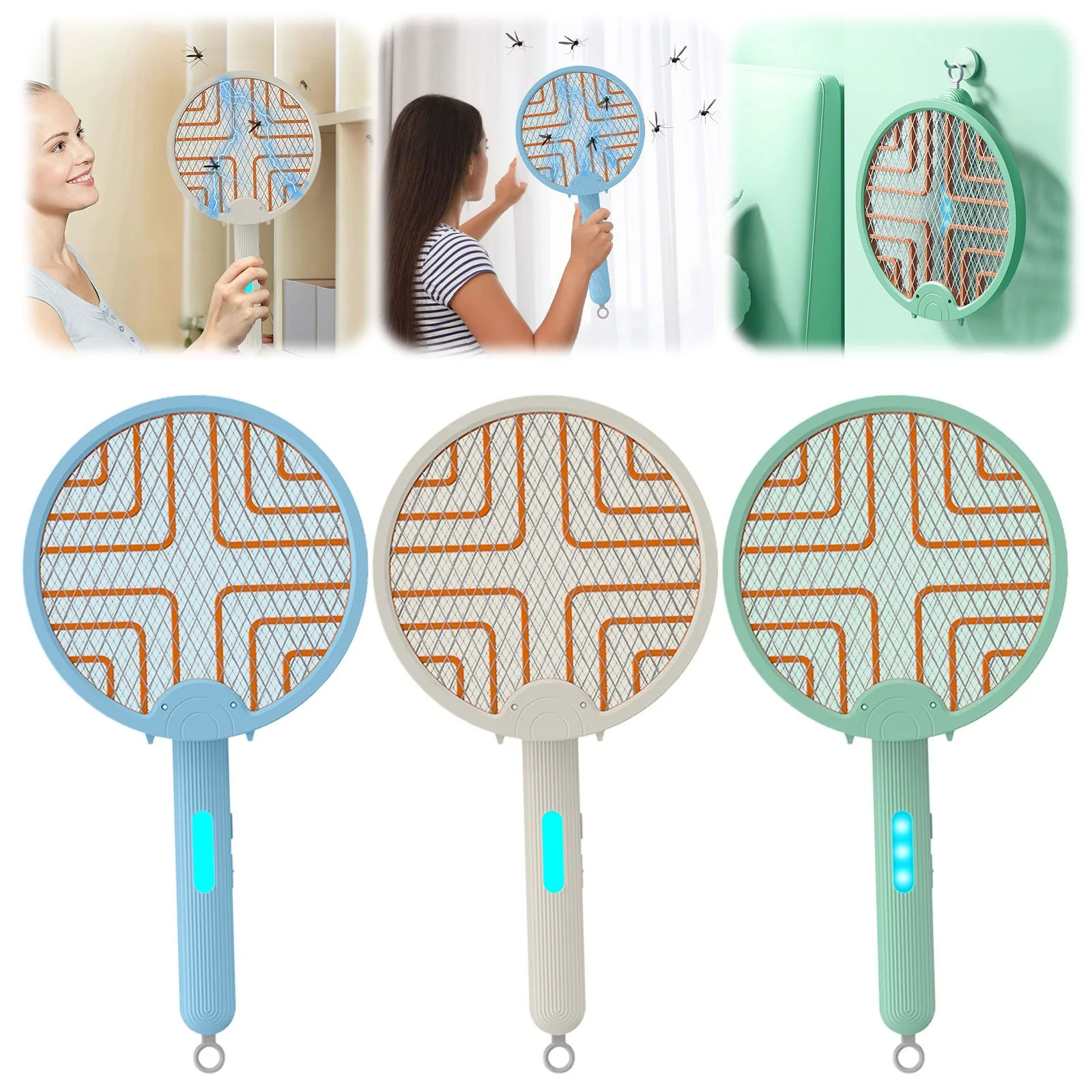 Foldable Electric Fly Swatter Portable Fly And Trap Lamp For Indoor Removal Spray Gnat for House Indoor Sticky Paper for Mice