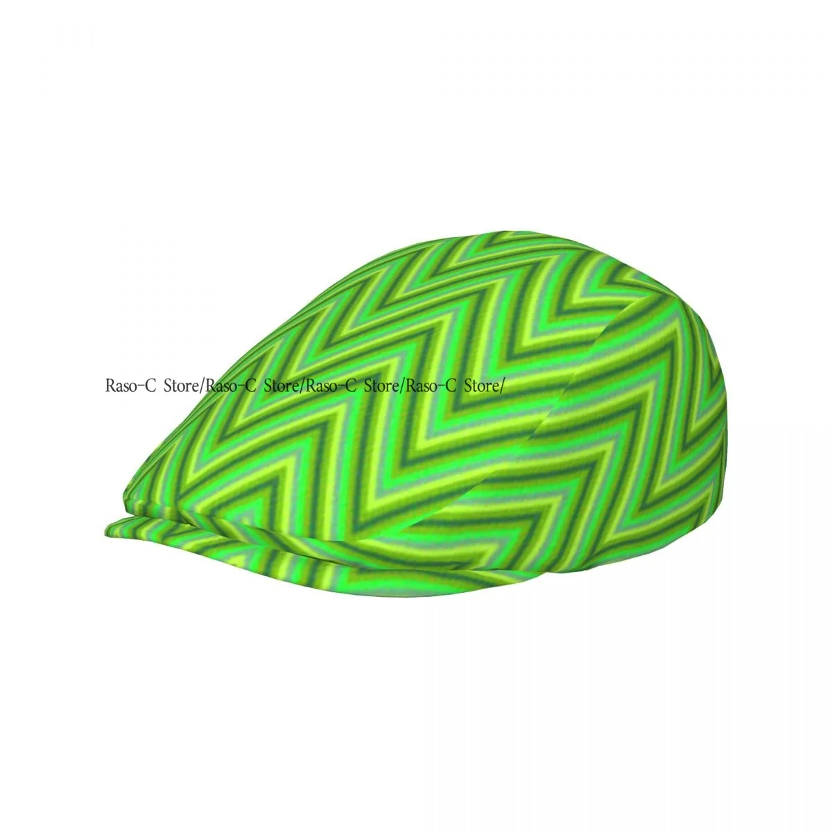 Adult Flat Cap Green Abstract Chevron Pattern Unisex British Style Newsboy Cap Ivy Peaked Hat Casual Outdoor Driving Beret Hat