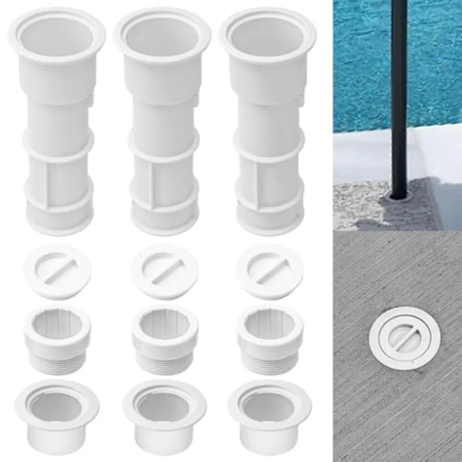 

3 Pack US105 Umbrella Stand 7 1/2" With Sleeve And Center Cap for 1 1/2" - 1 3/4" Center Shafts Ideal for Umbrellas Volleyball