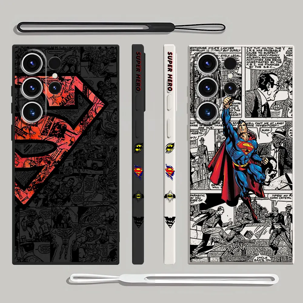 Case for Samsung Galaxy S21 Plus S23 Ultra 5G S20 FE S24 Ultra S22 S22 S-Super-man Comics Soft Cases Shockproof Silicone Cover