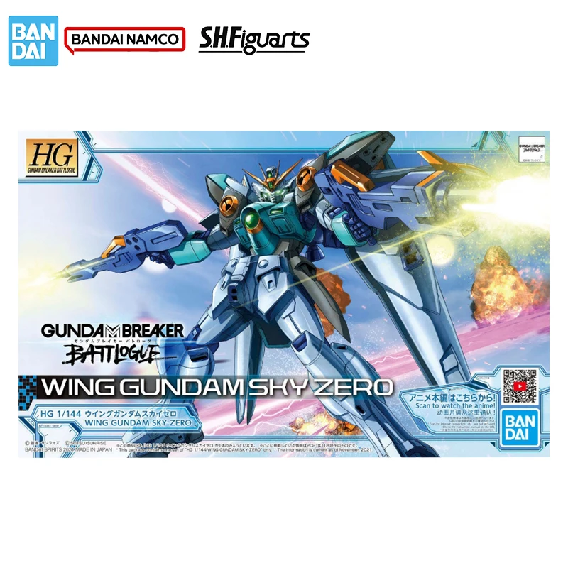 Bandai Original Genuine Figure Gundam Model Kit HG GBB 1/144 09 Wing Gundam Sky Zero Collection Model Action Figure Toys Gifts