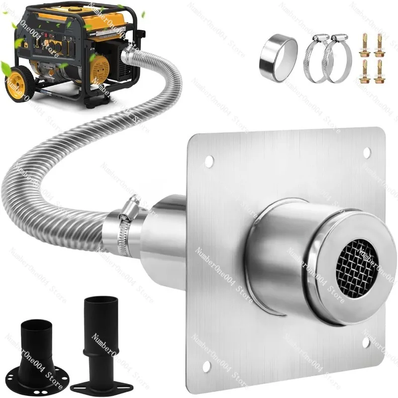 

Generator Exhaust ExpansionSilencer Kit with Insulated Through-Wall Mounting Plate for Safe Exhaust Emission