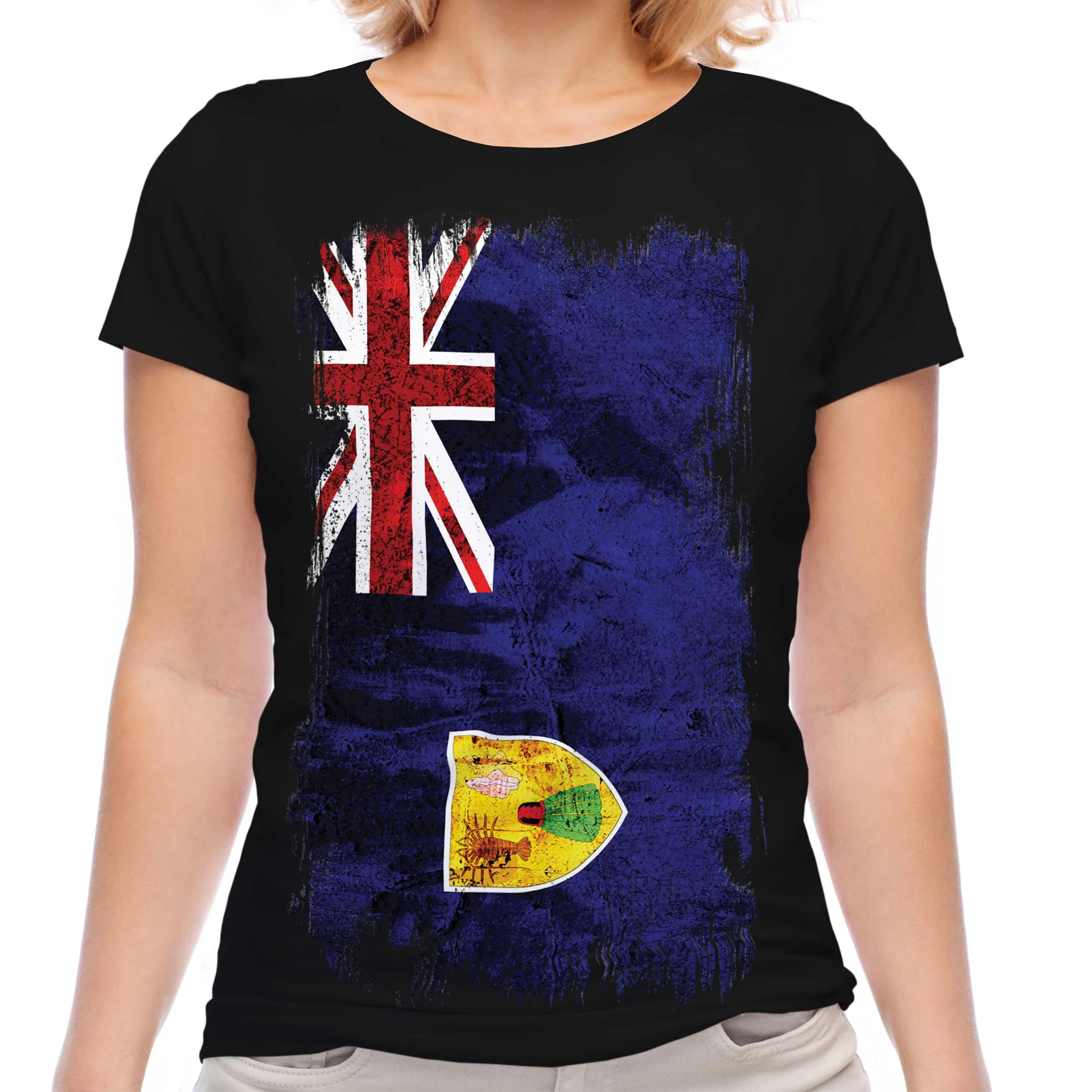 

TURKS AND CAICOS ISLANDS Flag T-Shirt for Women Short Sleeve Cotton Tees Oversize Shirt Summer Jersey Sports Tops Y2k T-shirt