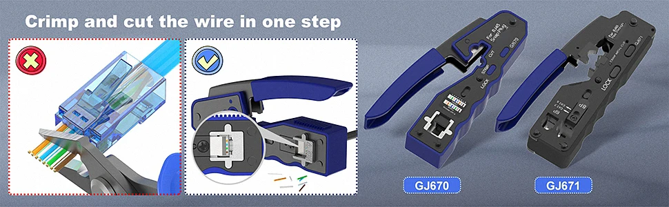 ZoeRax 100 Stück CAT6 RJ45 Durchgangsstecker, Cat6 8P8C Modularstecker für CAT6 CAT5E CAT5 Massiv- oder Litzen-UTP-Netzwerkkabel – Detail 7