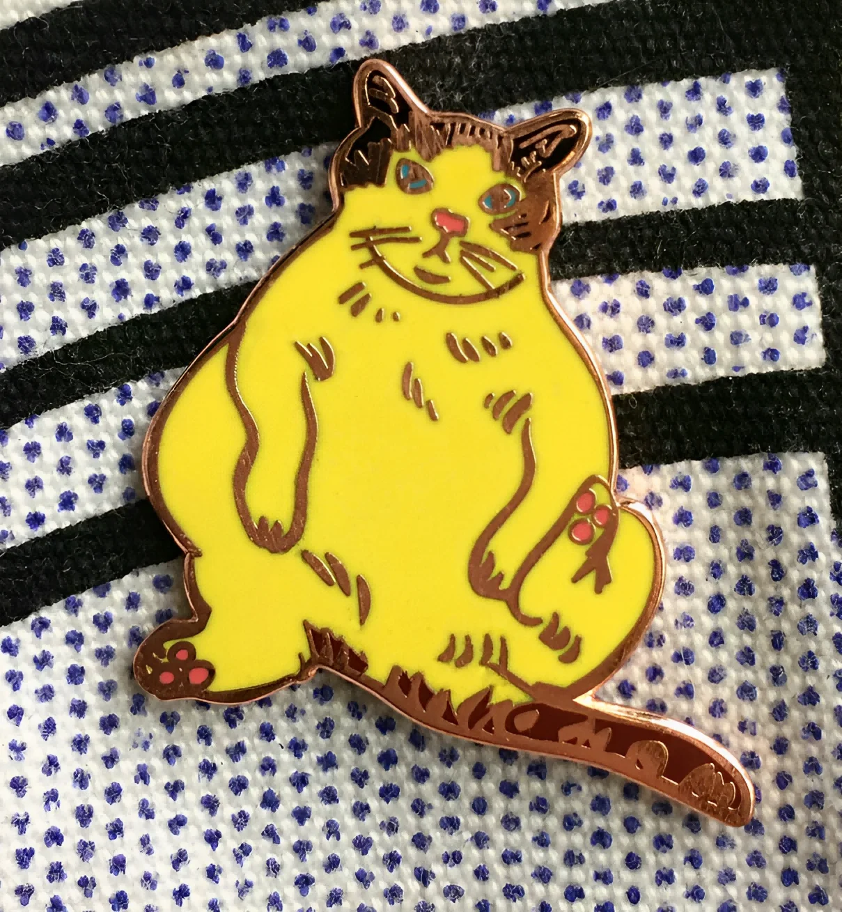 Greedy Cat enamel pin