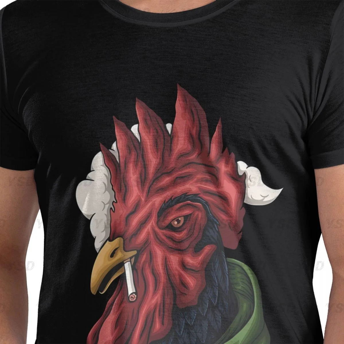 THE ROOSTER Men's Cotton tight fitting sports T-shirt, Breathable, Oversized print Tee shirt