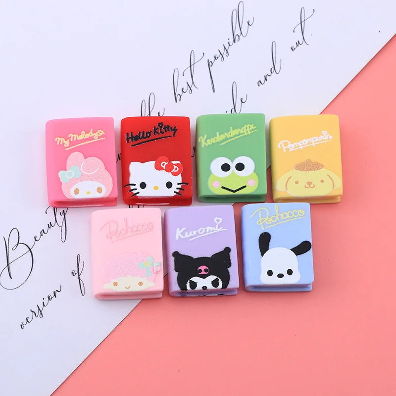 

7pcs Sanrio Hello Kitty Kuromi Melody Mini Book Phone Case Decor Cinnamoroll Children's Collectible Handmade Toys Student Gifts
