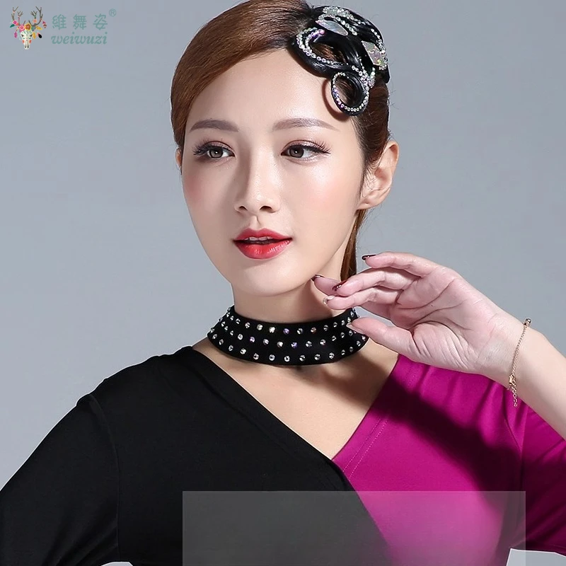 الرقص اللاتيني أداء الرقص الحديث إكسسوارات الرقبة المنافسة AB الأحجار قلادة الفالس الوطنية القياسية الرقص الشرقي