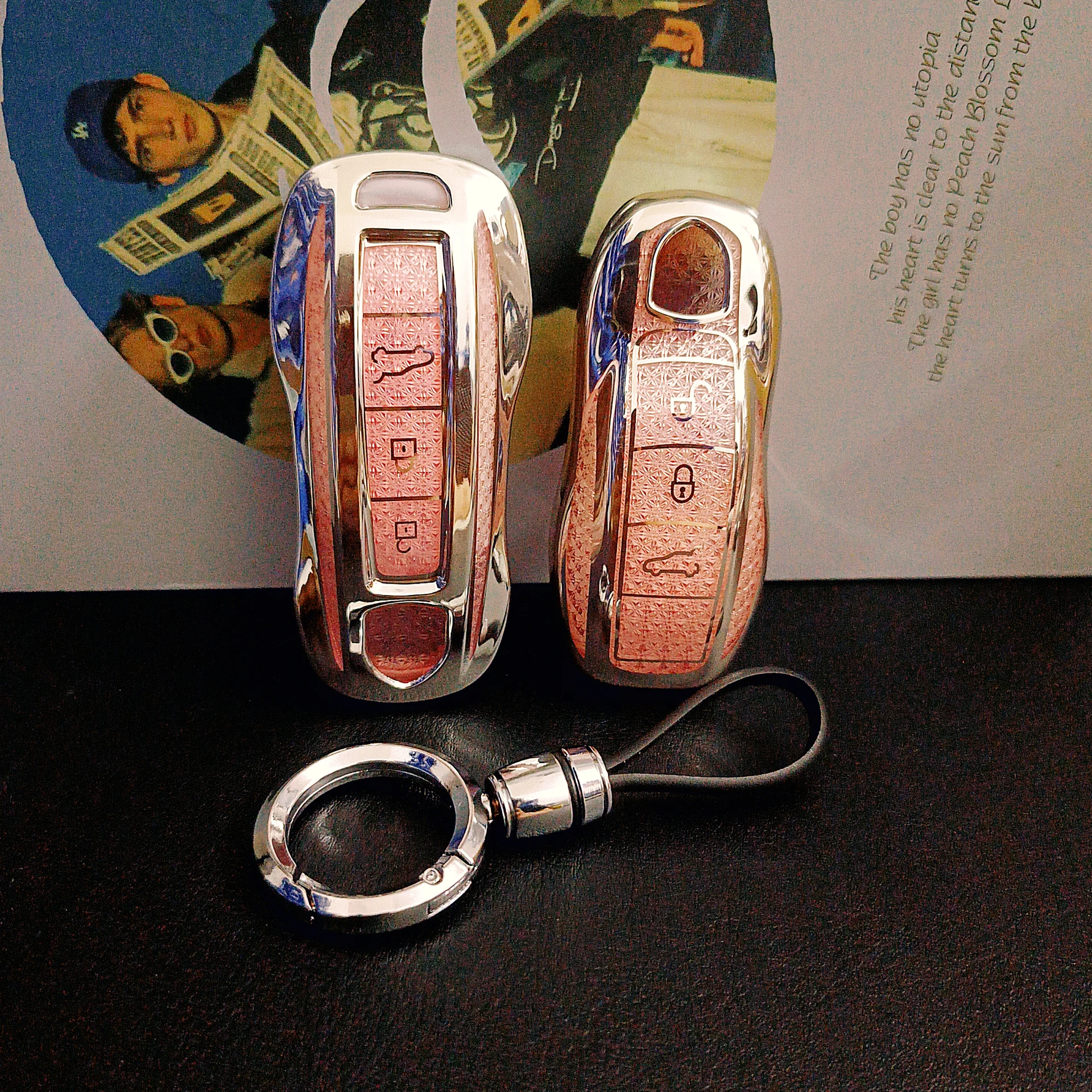 

3-кнопочный чехол из ТПУ Pink Diamond для Porsche Panamera Spyder Carrera Macan Boxster Cayman Cayenne 911 970 981 991