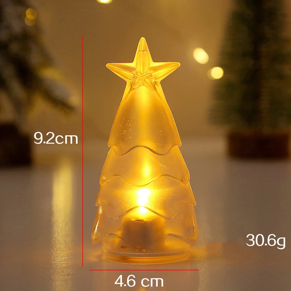 Christmas Tree Night Lights, Desktop Decoration, Ambient Electronic Candle Lights, 4Pcs