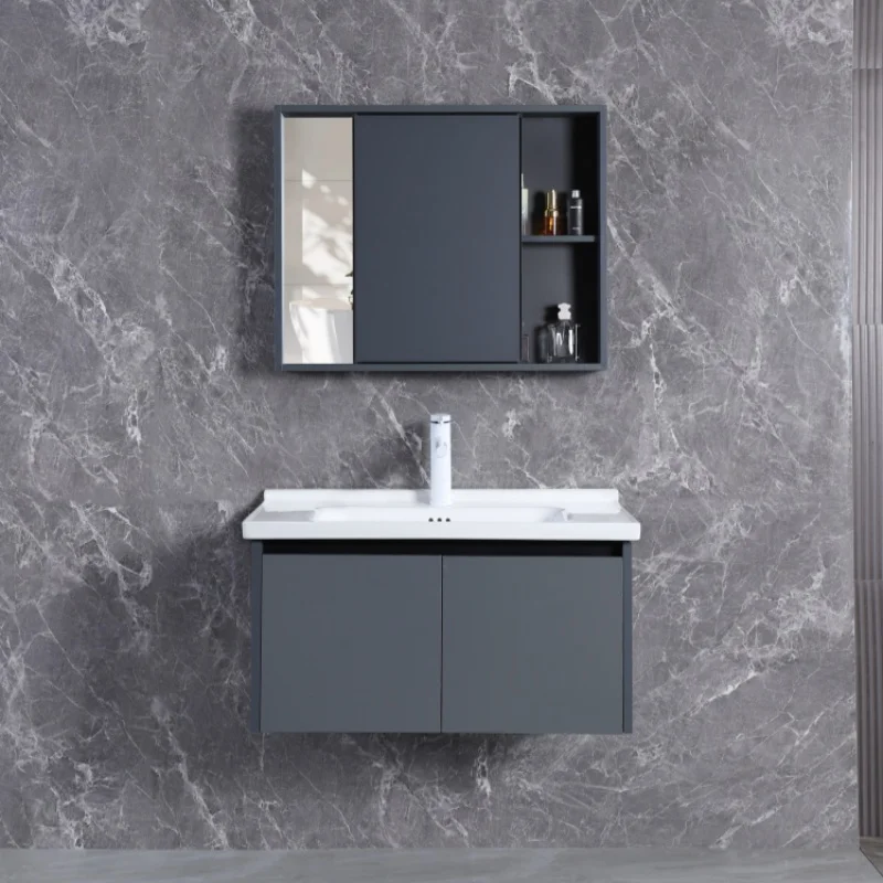 Intelligent Waterproof Bathroom Cabinet Combination Washbasin Bathroom Vanities with Full Body Mirror Customizable view 2