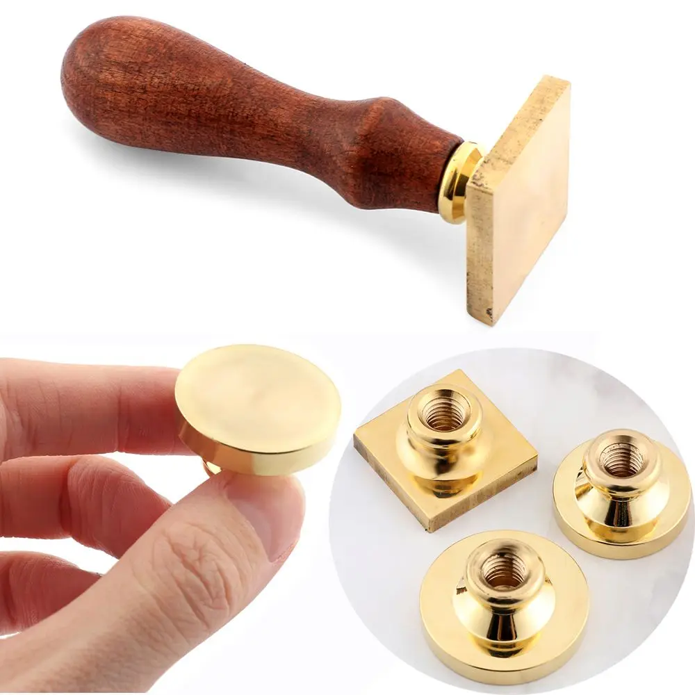 Retro Brass Sealing Wax Stamps Head Wooden Wax Sealing Stamp Handle Rosewood Handle Wax Seal Copper Head for Scrapbooking