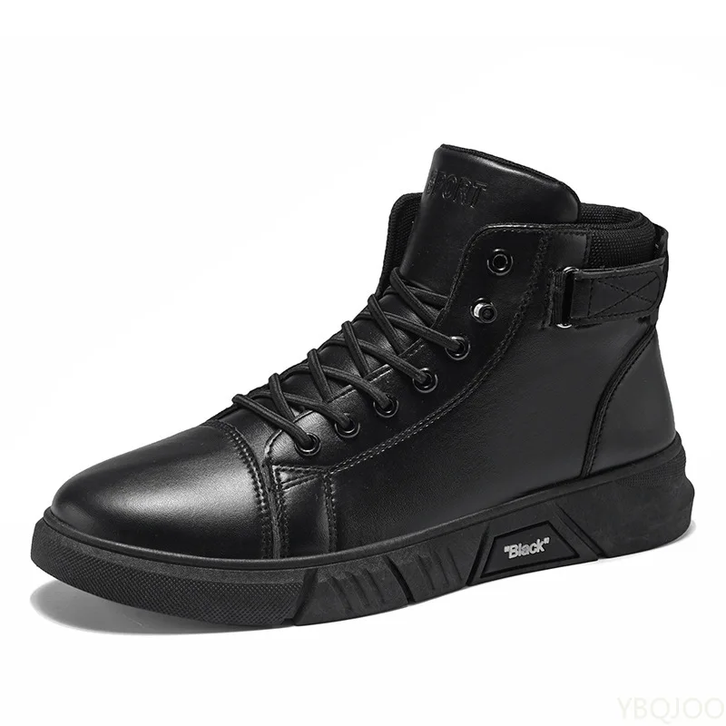 New spring autumn simple comfortable high top men's shoes casual trendy versatile retro warm cotton shoes - view 5