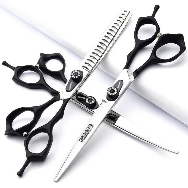 

Dog Beauty Scissors Set Poodle Teddy Cat 7 Inch Hair Trimming Scissors Bending Scissors Spacing Scissors