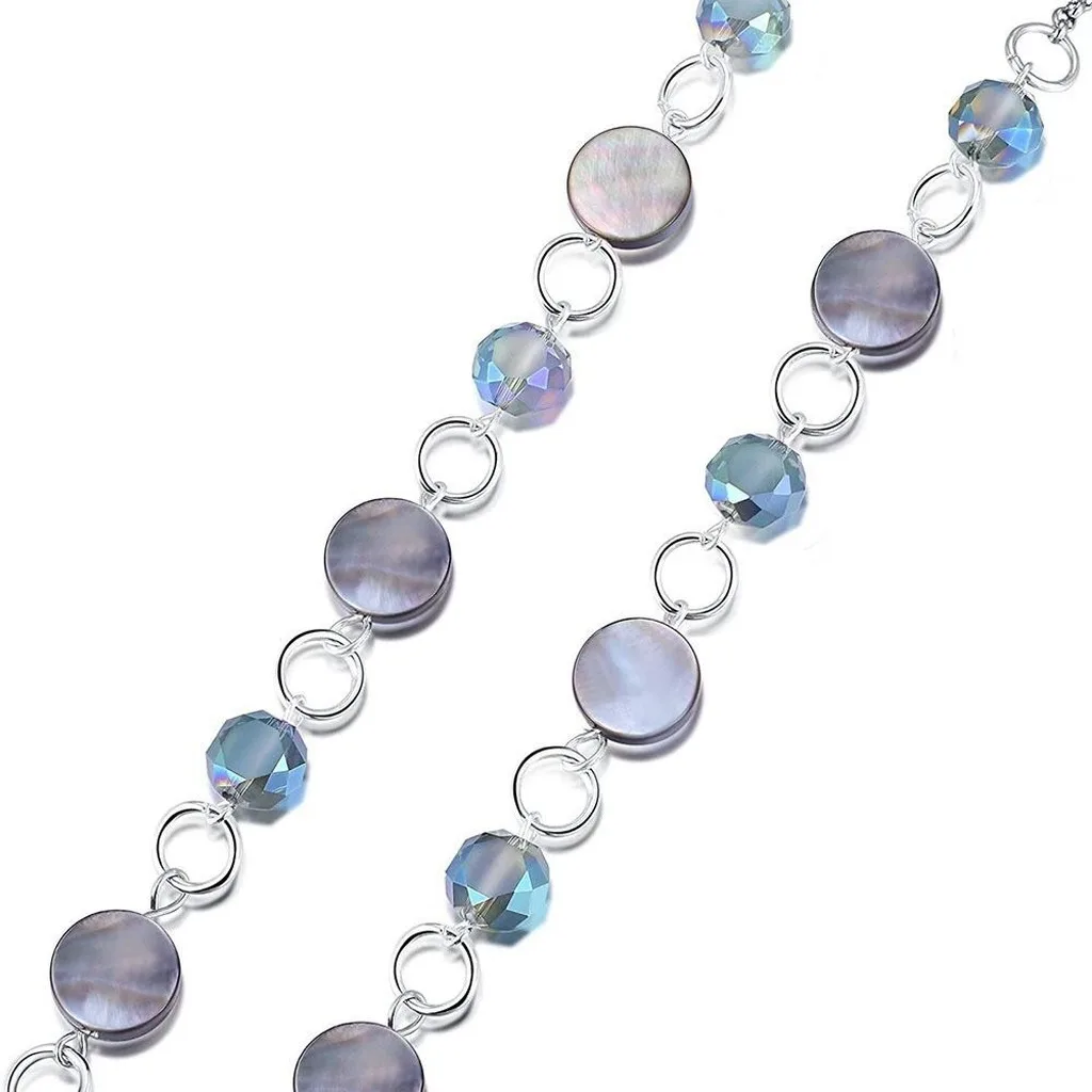 Natural Lanyard Dual Purpose Stainless Steel Lanyard Mask Lanyard Cut Crystal Eyeglass Chain For Neck Decoration Shopping