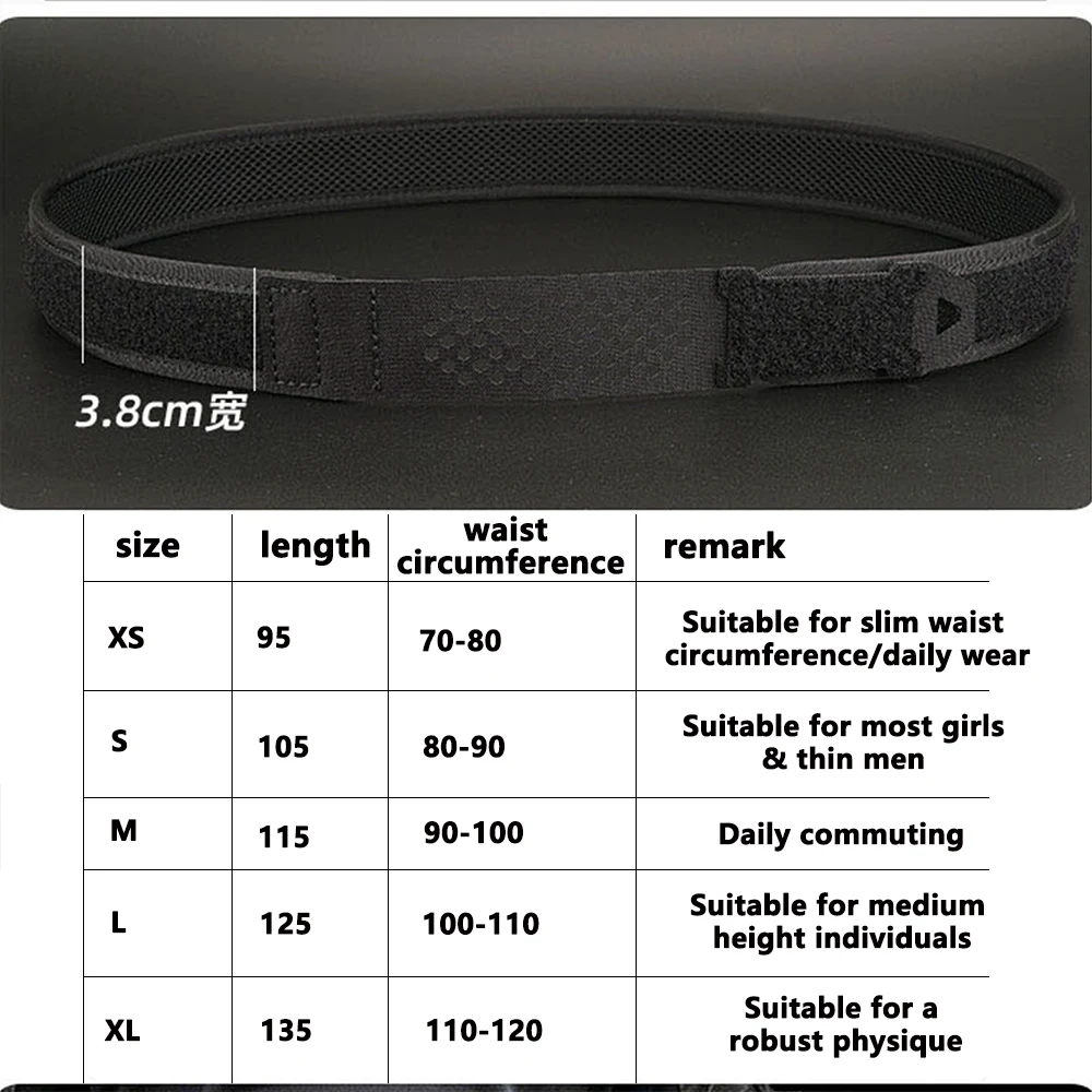 ALPTACTICS 3,8 cm taktischer Innengürtel für Herren, Premium-Nylon, 95 cm bis 135 cm, Klettverschlussgürtel, Militär-Armeegurte, kein Schnallenbund – Detail 7