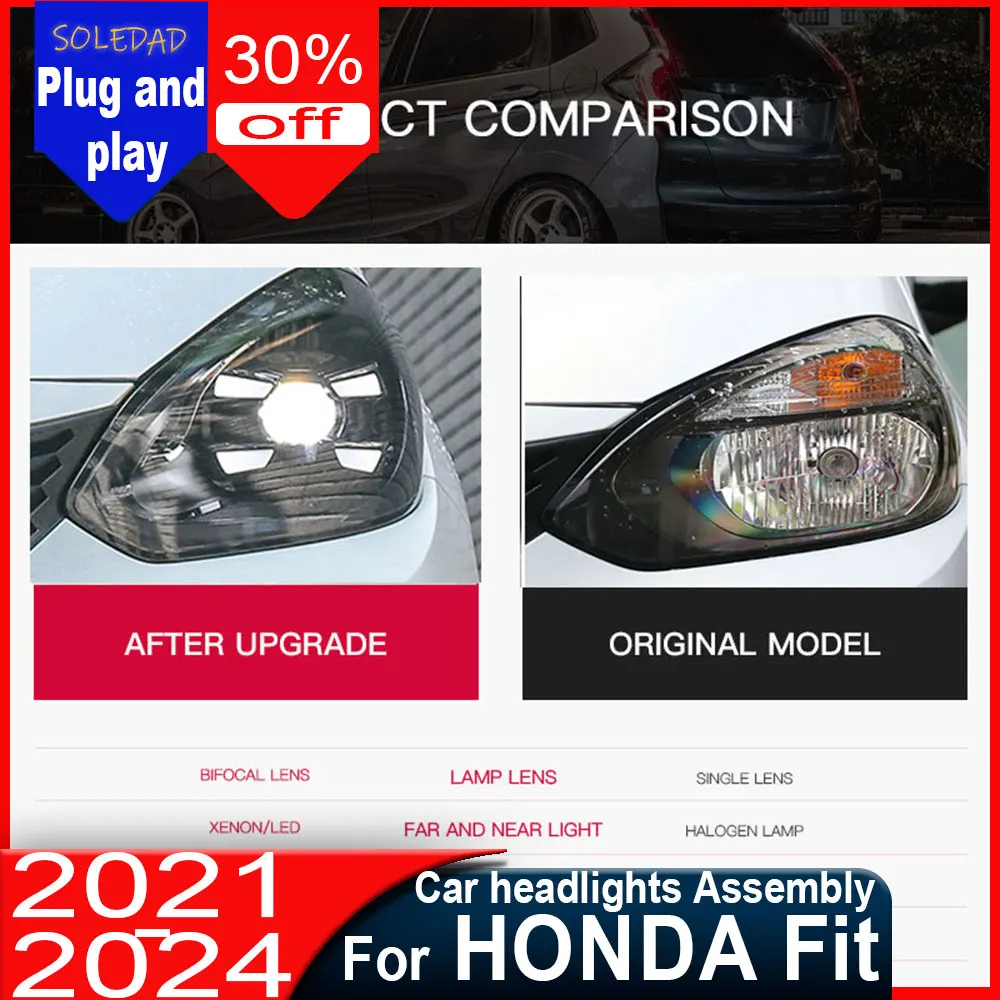 

Car headlights For Honda Fit GR9 2021-2024 LED Auto Headlights Assembly Upgrade High Quality Dynamic Projector Lens Accessories