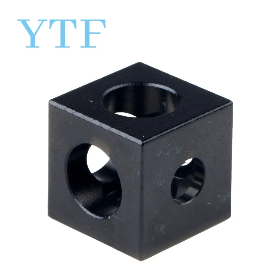 1-10 قطعة 2020 كتلة الألومنيوم مكعب المنشور موصل عجلة منظم الزاوية الخامس فتحة ثلاثة طريقة موصل 90 درجة زاوية ل Voron 2.4 #5