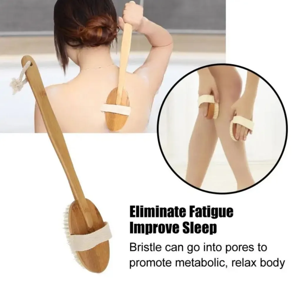 

Long Bath Shower Body Massage Brush Bristles Brushing Exfoliating Skin Cleaning Care Brush Massager