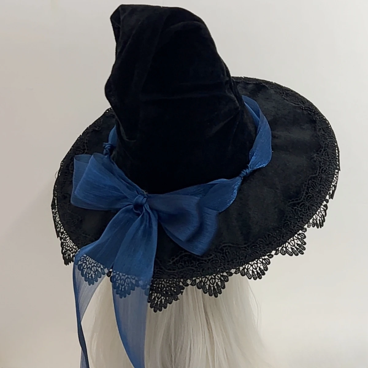 Halloween Witch Wizard Hat Cosplay Party Wide Brim Pointed Hat Carnival Stage Performance Costume Photo Props