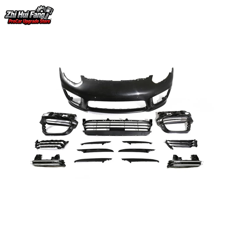 

Подходит для 14-16 Panamera 970.2, обновленный передний бампер Turbo в сборе, включая оригинальные дневные ходовые огни