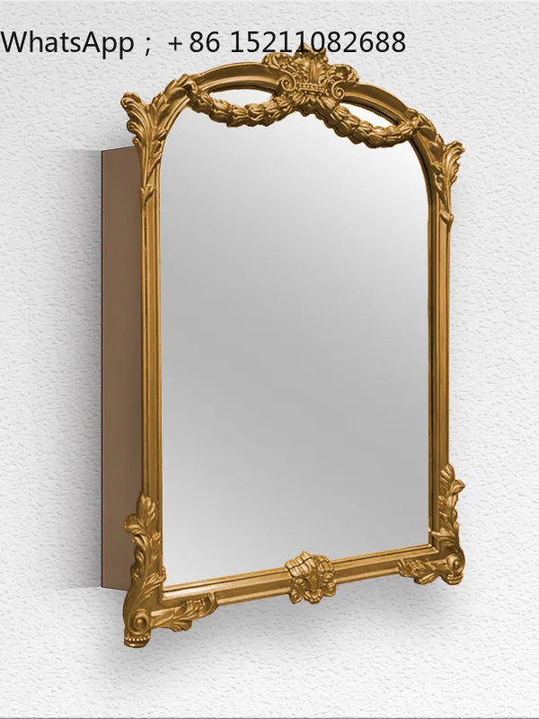 LLY retro bathroom makeup mirror desktop carved tabletop vanity mirror fireplace decorative mirror wall hanging