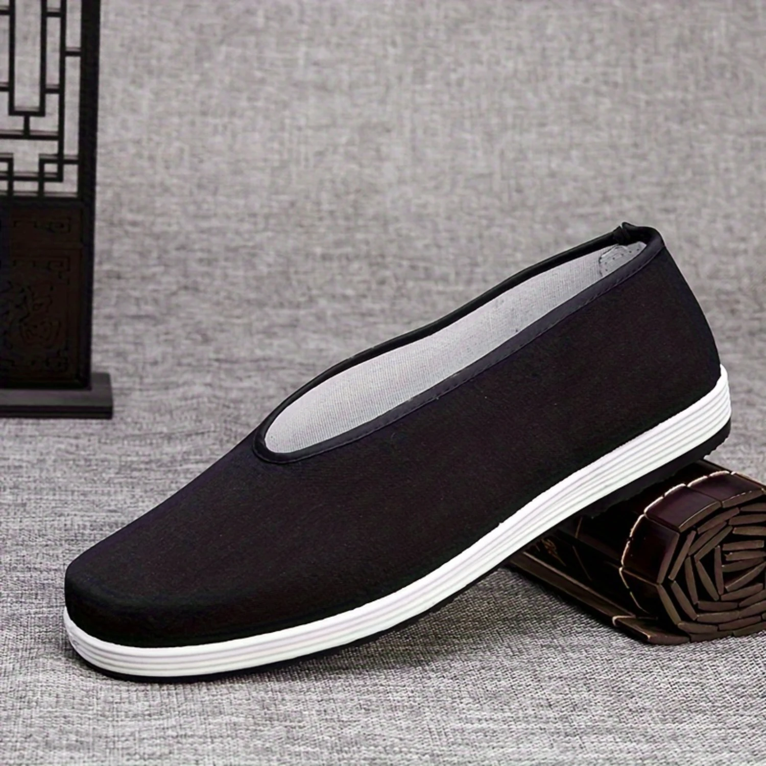 Authentic Suede Round Toe Low Top Casual Flats - Breathable, Lightweight, Slip-On Shoes for Outdoor Walking, Driving, Martial Ar