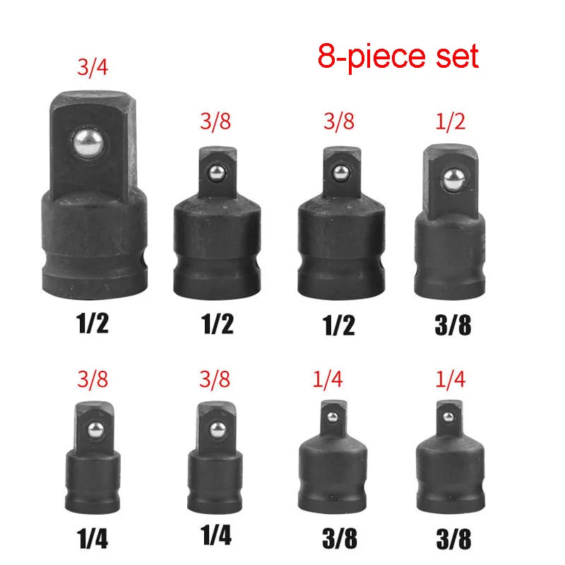 4/5/8Pcs Ratchet Wrench Socket Adapter 1/4 3/8 1/2 Spanner Keys Set Converter Drive Reducer Air Impact Craftsman Wrench Tools