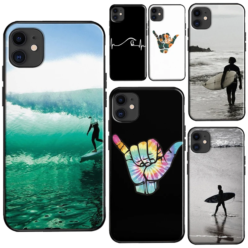 Surfer Surf Hang Loose Shaka Case For iPhone XR X XS Max SE 2020 6S 7 8 Plus 11 Pro Max 13 Pro Max 12 mini TPU Cover