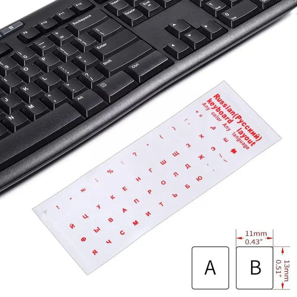 Clear Russian Keyboard Sticker, Capa do teclado para Notebook, Proteção contra poeira, Acessórios para PC, D5O2, Filme Letter Language, 1Pc