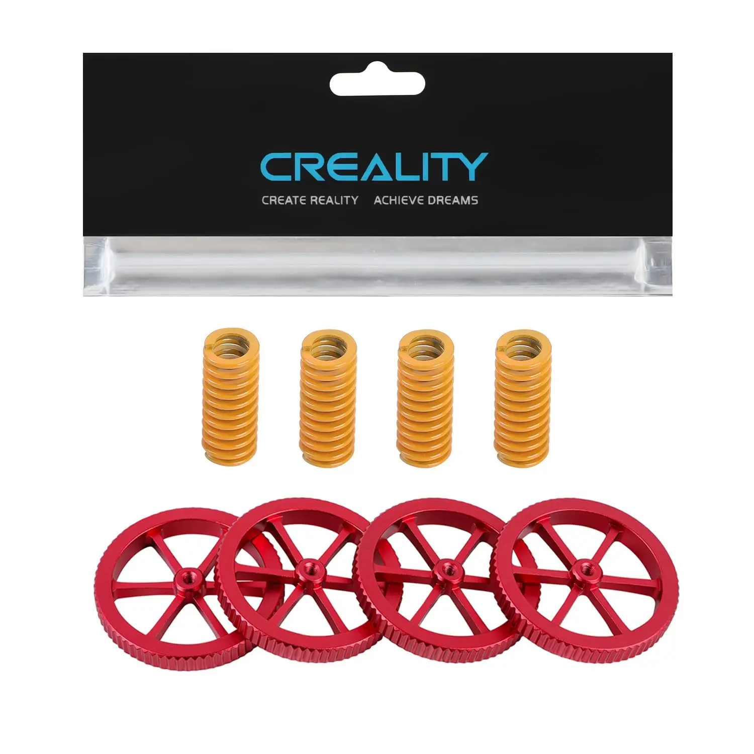 

Official Creality Metal Leveling Nuts and Springs Upgraded Set for Ender 3series/Ender 5 Plus 3D Printer Hand Twist Nuts Set