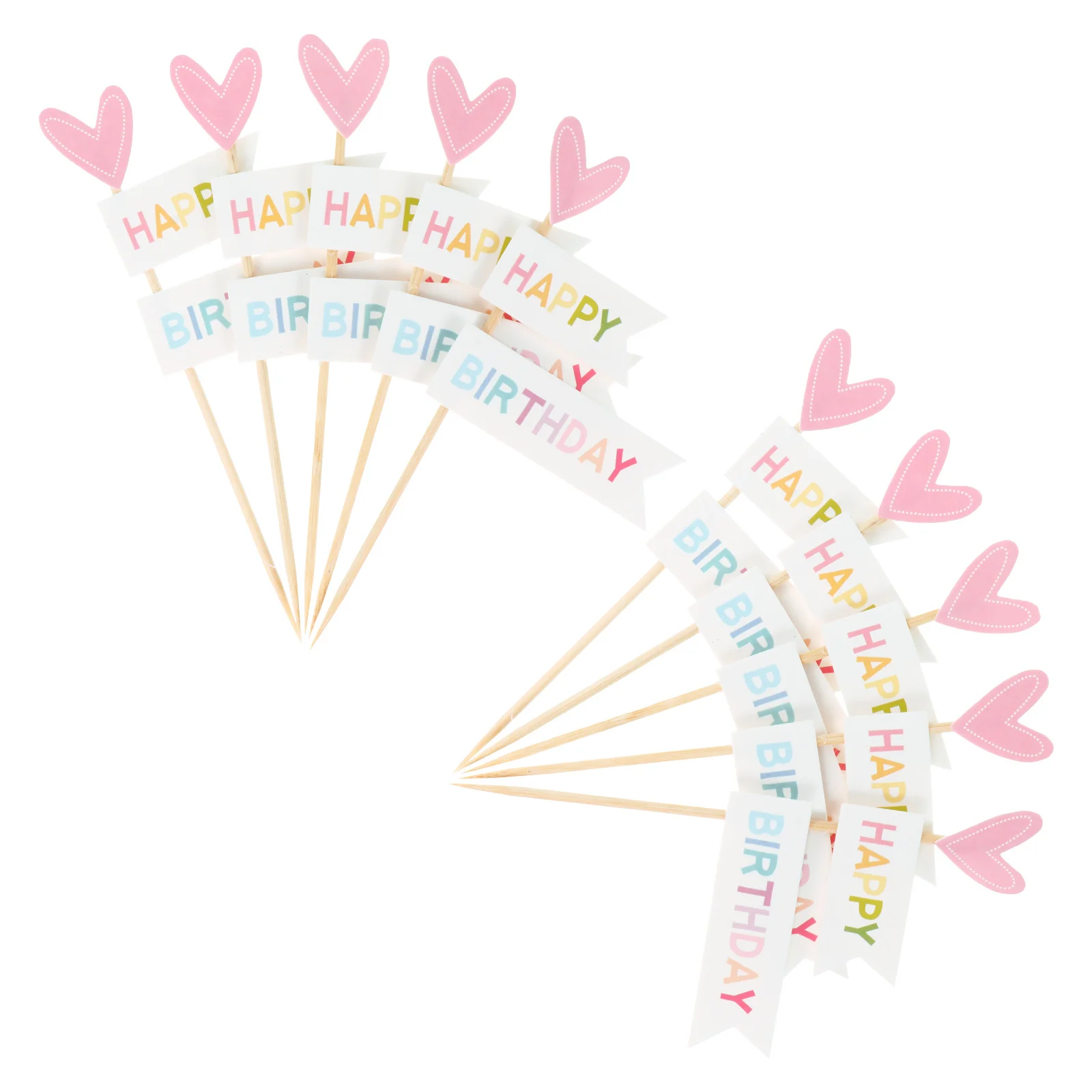 

10Pcs Birthday Cake Picks Beautiful Decorative Lightweight for Party Cake Topper Cupcake Stakes Creative Dessert Decorations