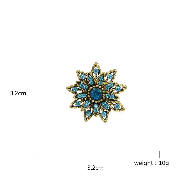 WEIMANJINGDIAN Brand Crystal Rhinestones Flower Small Brooch Collections Dress Hat Shoes Scarf Muslim Shawl Hijab Pins