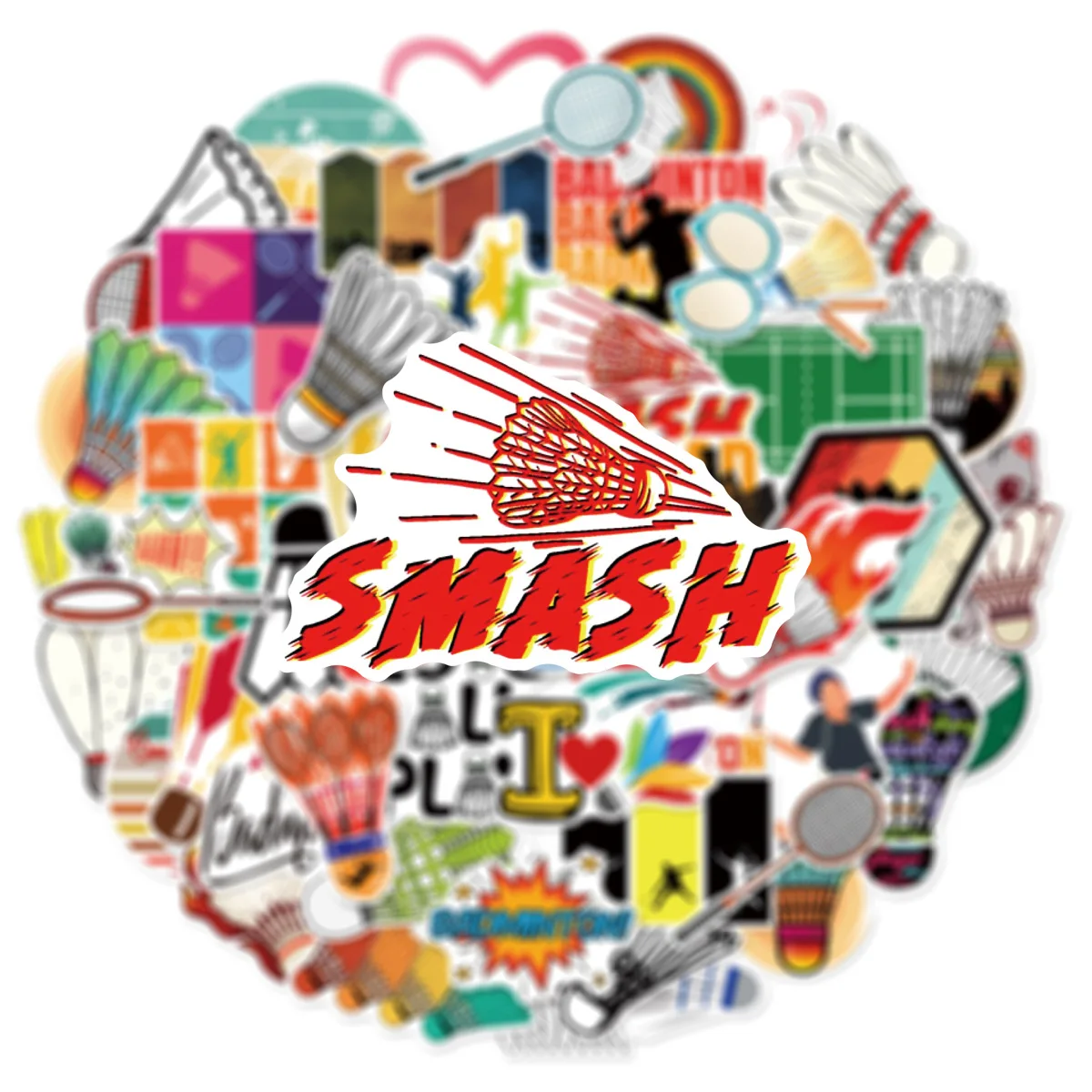 50 STKS Grappige Sport Graffiti Stickers Badminton Sport Cartoon DIY Decoratie Kinderspeelgoed Bagage Laptop Telefoon Gitaar Fiets