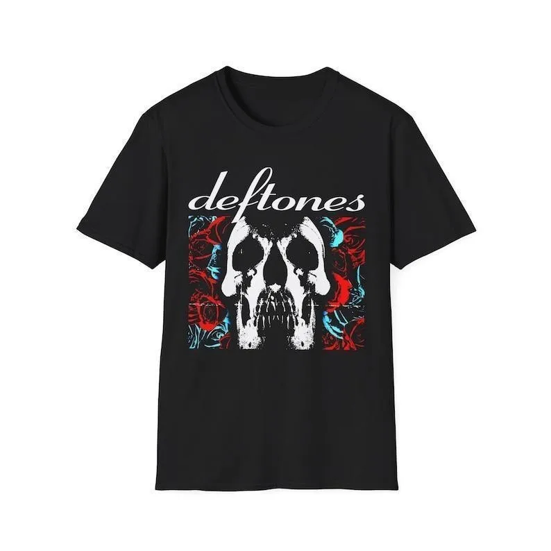 

Deftones T-shirt Deftones Skull Black Band Concert Shirts Men's Punk Hip Hop T-S