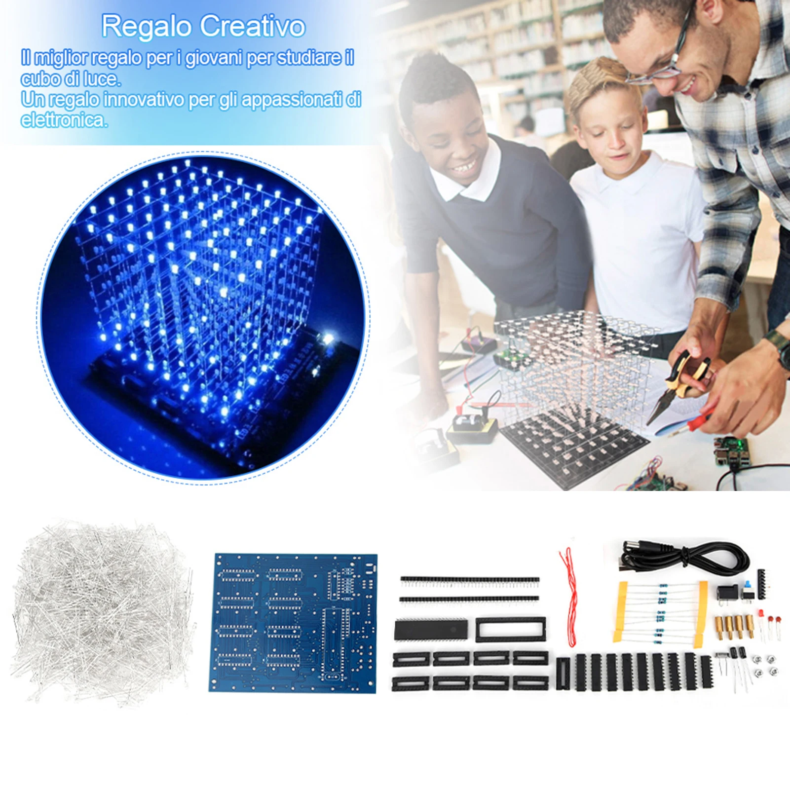8 x 8 x 8 CM LED Kit LED Light DIY Kit 3D Printed Circuit Board Stable Printed Parameter for 8 x 8 x 8CM Cubes LED Light DIY Kit