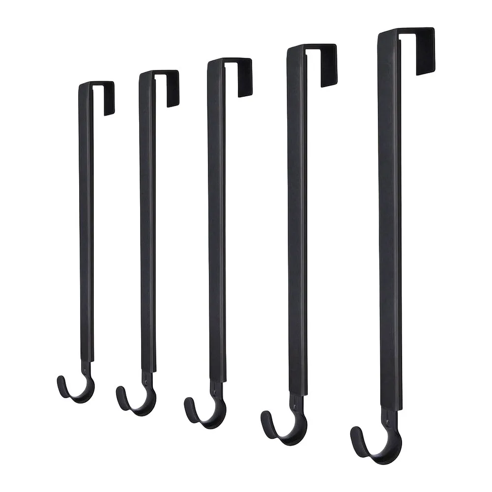 Door-Mount Wreath Hook Set Adjustable Length Sliding Design for Balanced Decoration Placement No Screws Required