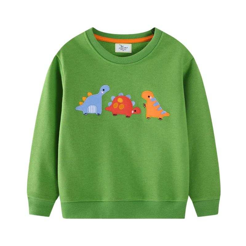 

Green 2-7T Long Sleeve Dinosaurs Boys Sweatshirts Shirts Kids Clothes Autumn Spring Children Clothing Sportshirts Tops