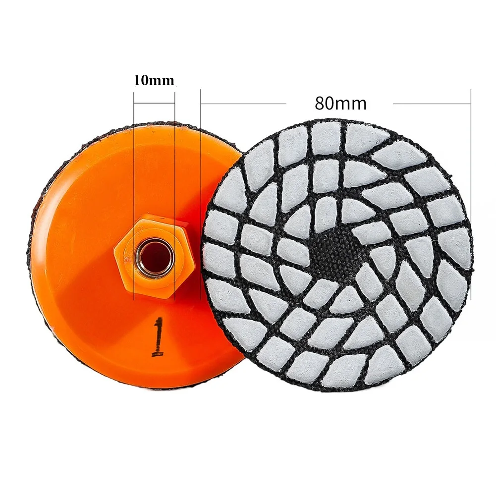 

1pc 80mm 4 Steps Dry Polishing Pad Grinding Disc Thickened Integrated Angle Grinder Grinding Disc For Concrete Granite Marble