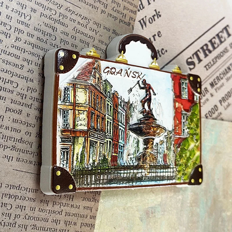 Gdansk 3D refrigerator magnet Tourist souvenirs Refrigerator magnet decoration supplies collection arts and crafts gifts